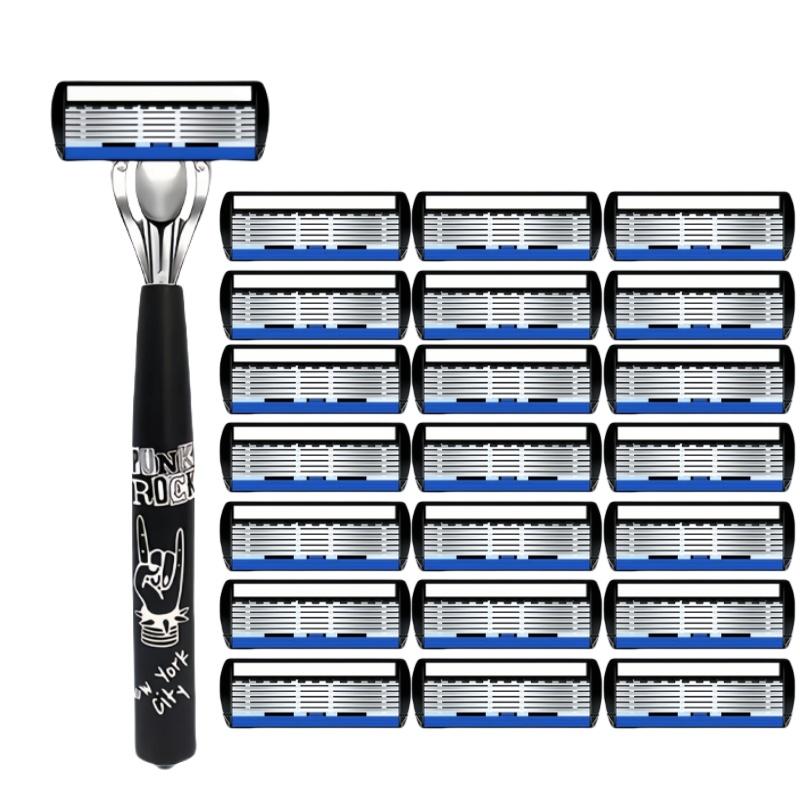 Manual Shaver Can Replace Six Layer Blade, Travel Portable, Scratch Resistant Stainless Steel Blade, High-quality Shaving Blade