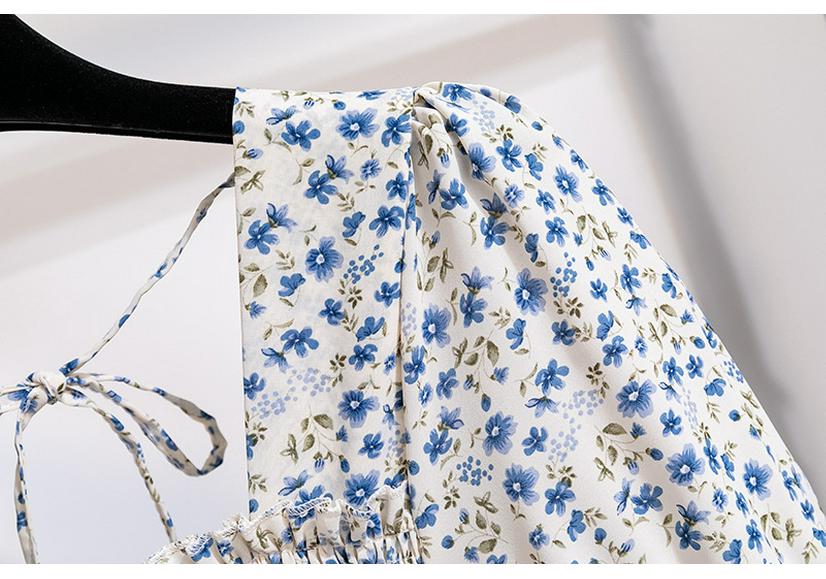 French Design Floral Short-Sleeved Summer Dress for Women