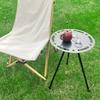 Outdoor Folding Small Round Table Portable Height Adjustable Aluminum Alloy Lightweight Foldable Round Camping Table