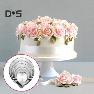 Stainless Steel Food Grade 6Pcs/Set Cookie Molds Anti Stick Silver Color Rose Petal Baking Molds Kitchen Supplies