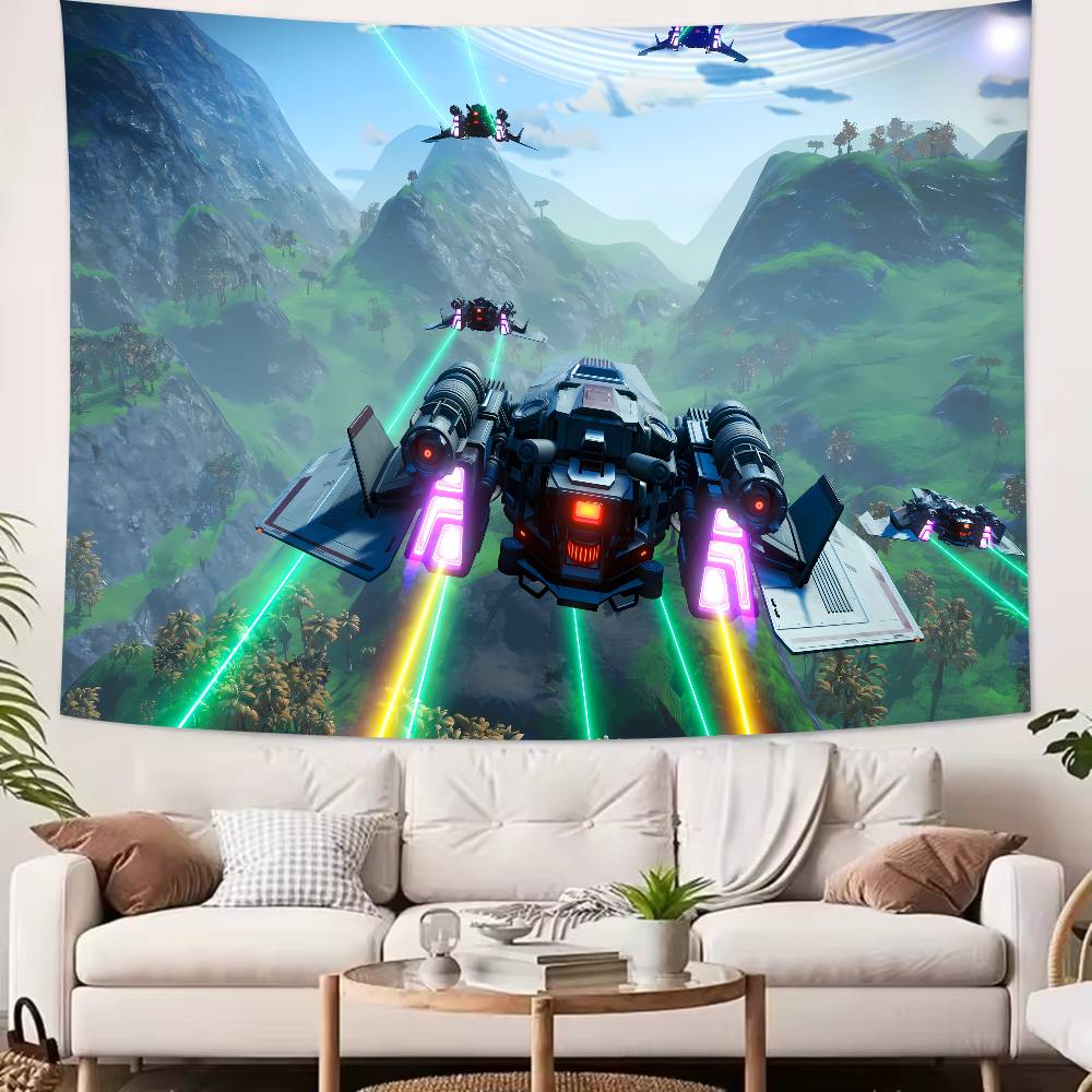 Mode Erkundung Rollenspiele Cool Heiß No Mans Sky Wandteppich Dekoration Schlafzimmer Wohnheim Hintergrundtuch Wandteppich