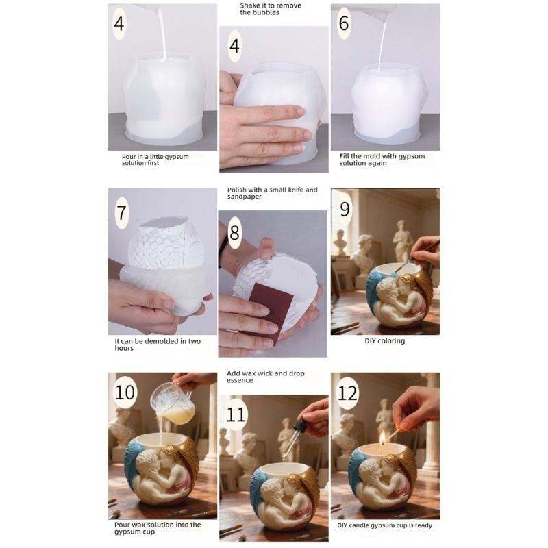 Multifuntional Children Silicone Mold for Resin Concrete Casting Decorative Succulent Planters and Jewelry Displays