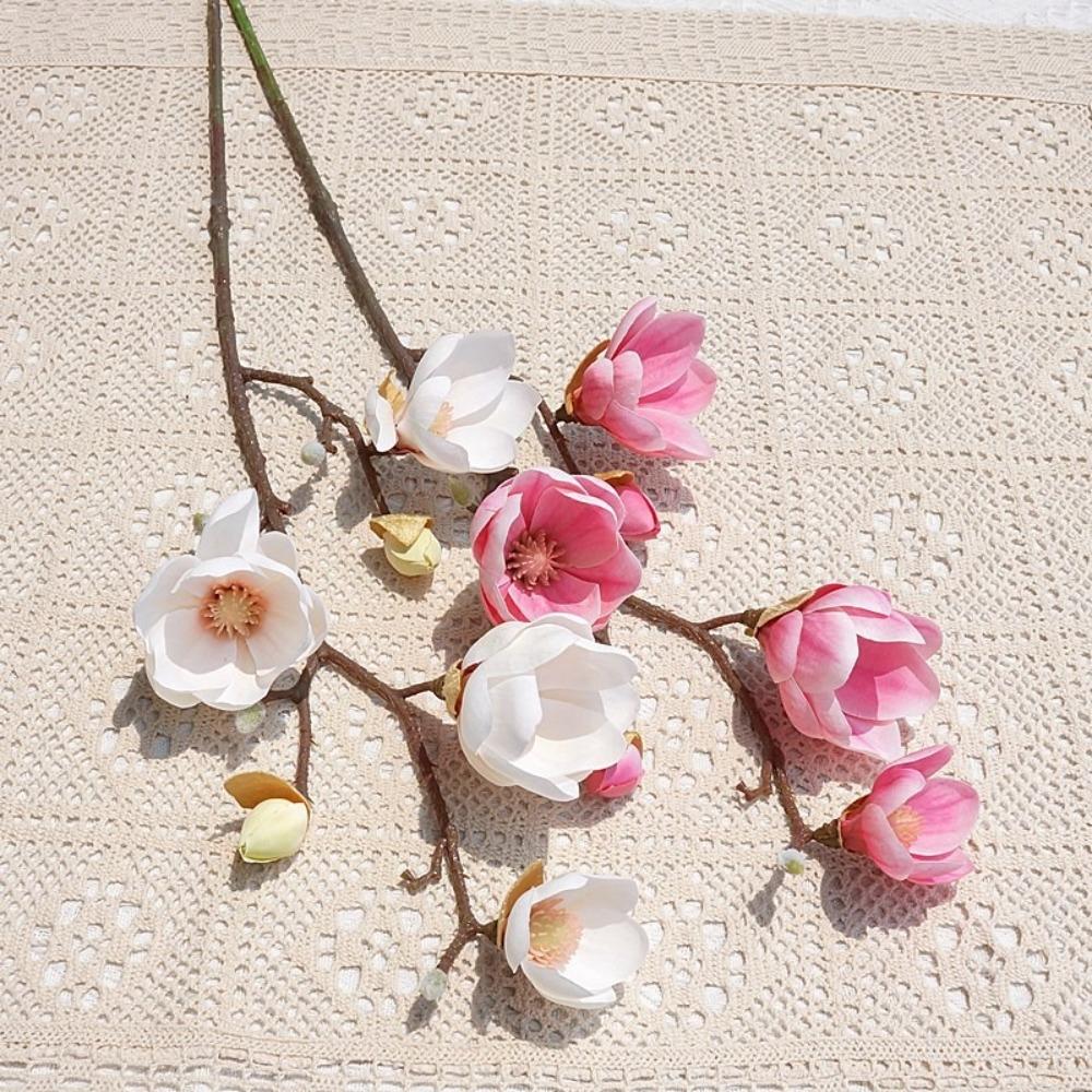 78cm Artificial Magnolia Branches Real Touch Floral Art Artificial Orchid Flowers Handmade Simulation Big Magnolia