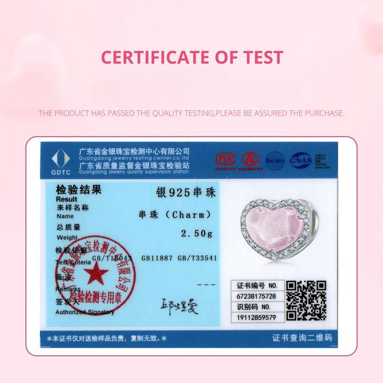 Valentine'S Day Pink Love Diy Bracelet Beaded, Gift For Girlfriend S925 Silver Bead Accessories