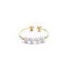 Simple Fashion Cute Adjustable For Female  Open Zircon Smile Stackable Finger Ring  Zircon