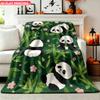 Blanket 1pc Pandas Playing In Bamboo 2D-Printed Flannel Throw Blanket Suitable for Sofas And Camping Trips. Soft And Comfortable I