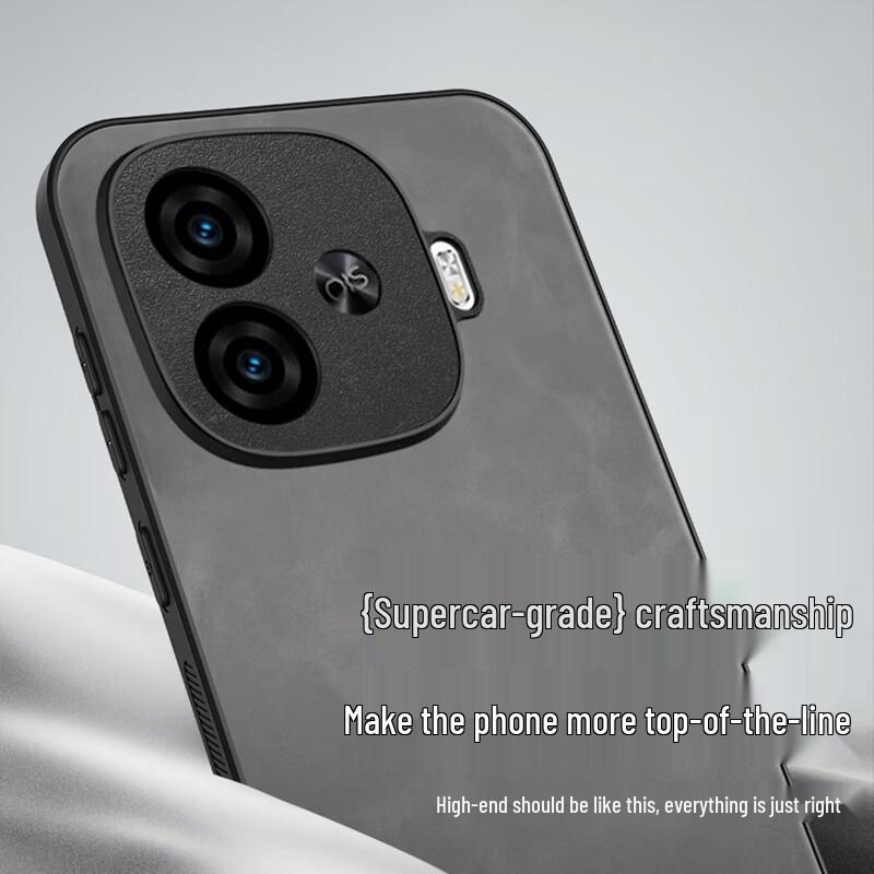 Luxuriöses Nubukleder Full-Wrap Handyhülle für Vivo iQOO Serie