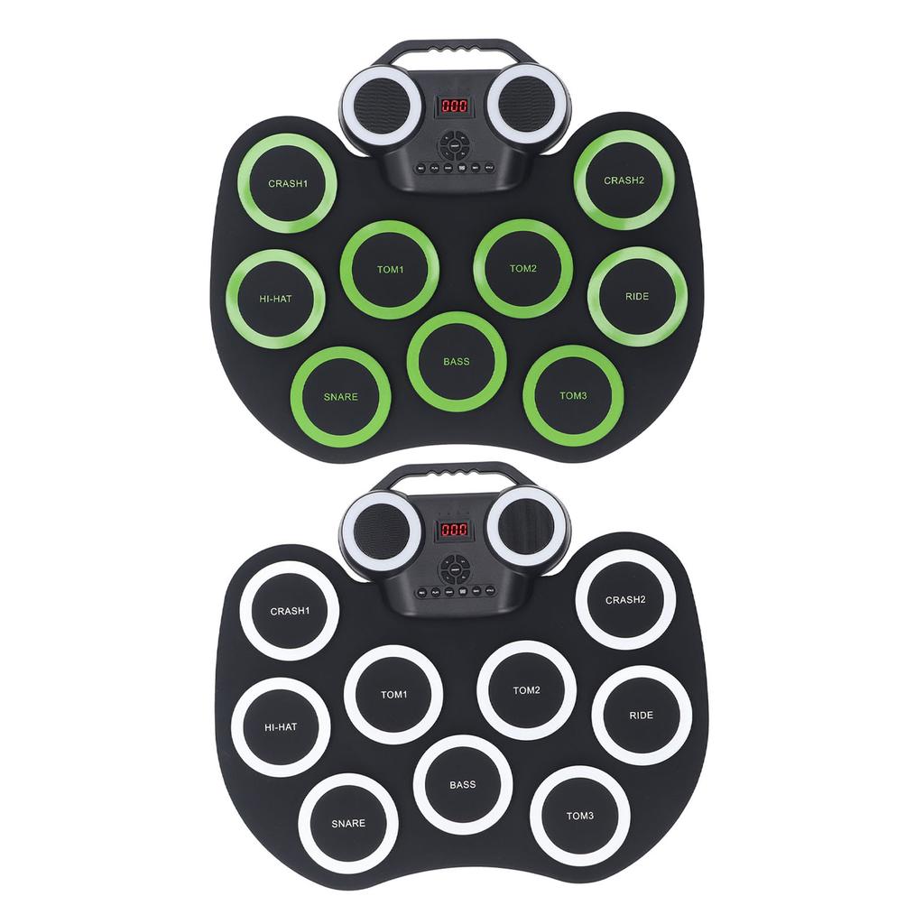 Electric Roll Up Drum Built in Speaker 9 Drum Pads Rechargeable Early Learning Roll Up Potable Drum 