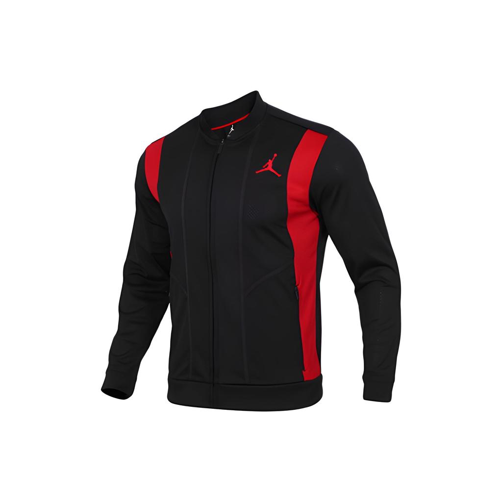 Jordan Spliced Stand Collar Zip Jacket With Brand Logo Print Men Jacket Black 931835-011