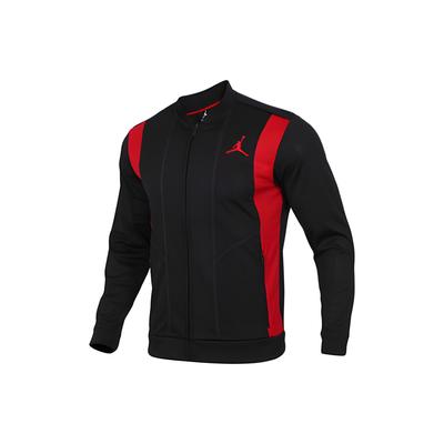 Spliced Stand Collar Zip Jacket With Brand Logo Print Men Jacket Black 931835-011