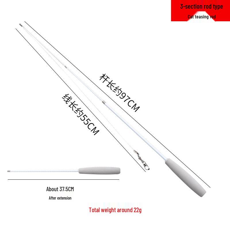 DIY Telescopic Cat Teaser Set: Three-Section & Two-Section Sticks