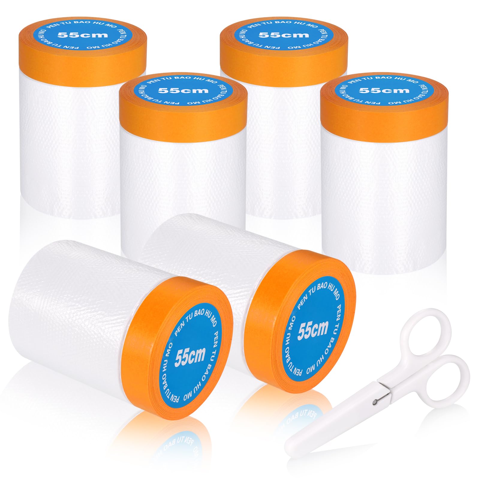 

TranRantic 6 Rolls of Masking 20m x with for Food Car and Furniture Covering Tape, 55cm, Scissors, Spills, Painting, Painting, Decorating,