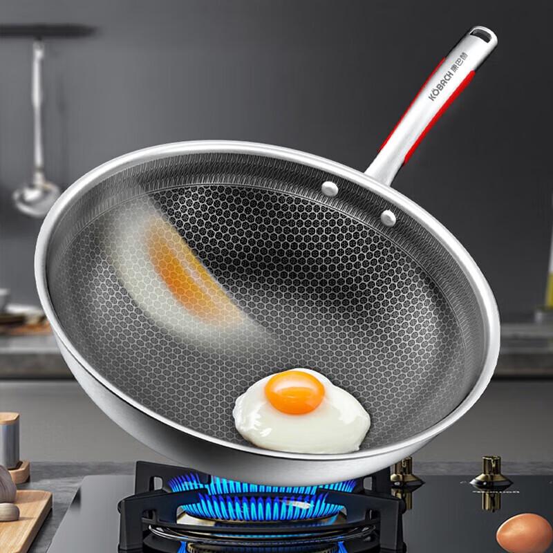 Kangbakh 304 Stainless Steel Honeycomb Non-Stick Wok