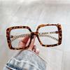 European American Style Square Blue Light Blocking Glasses Women Men Fashion Eyewear Frame New Trendy Design