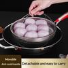 Stainless Steel Steamer Basket Dishwasher Safe Perforated Design with Removable Handle for Home Kitchen Steaming Veggie Egg Dumpling