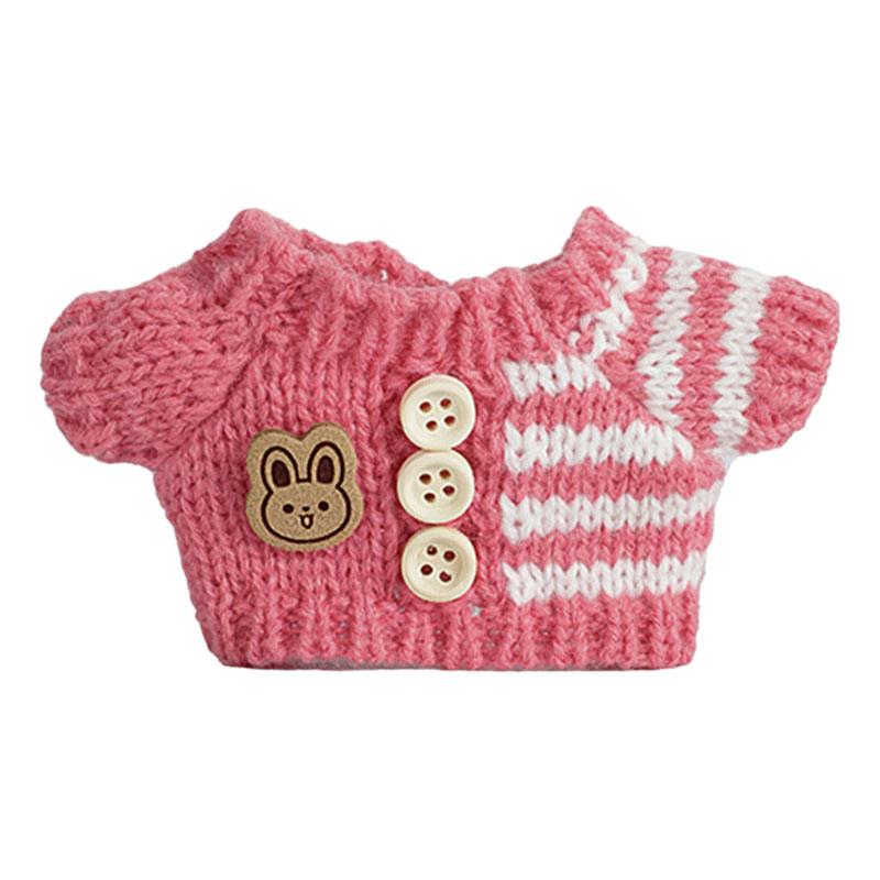 Ubranka dla mini lalek dla pluszowej lalki Labubu 17 cm, strój, akcesoria, miłość pary, czarno-biały sweter, 2-częściowy zestaw, czapki, torby