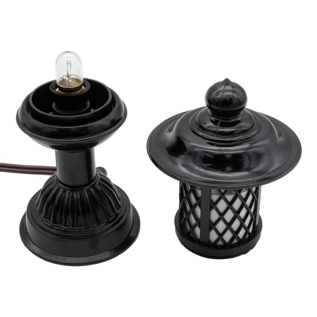 Pair of Kiku-style Lanterns, Black, 16.5cm, Shinto Lantern, Plug-in Type, Plastic