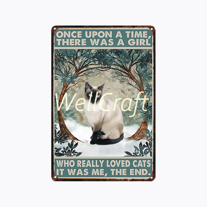 [ WellCraft ] 20*30cm You Are My Sunshine Cat Metal Poster Tin sign Vintage Wall Plaque Decor WX-62-1