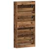 Shoe Cabinet with Shelf Rustic Wood Style 80 x 21 x 163.5 cm Engineered Wood