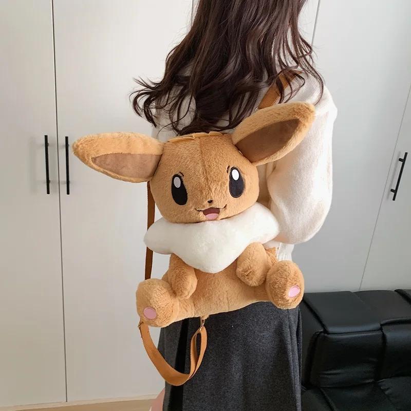 Pokmon Eevee Pikachu Gengar Plush Toys Knapsack Charmander Raichu Squirtle Charizard Psyduck Snorlax Plushie Anime Backpack