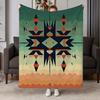 1Pc Southwestern Aztec Geometric Print Soft Throw Blanket Boho Desert Tone Fleece Blanket For Couch Bed Living Room