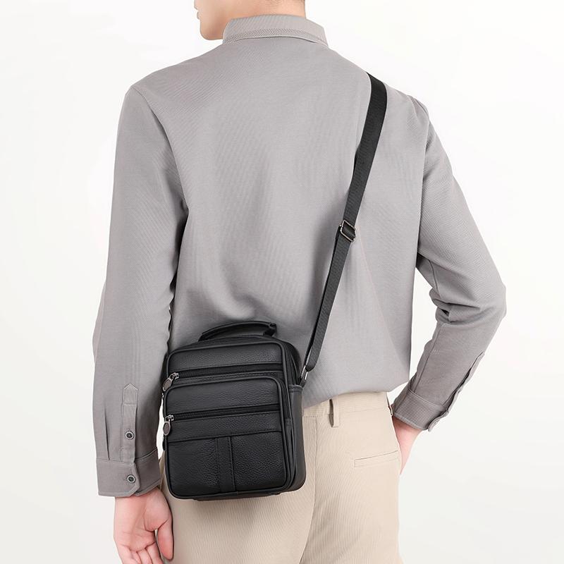 Vintage Leder Umhängetasche für Herren – Klassische Messenger Crossbody Tasche für Business Casual & Reisegebrauch