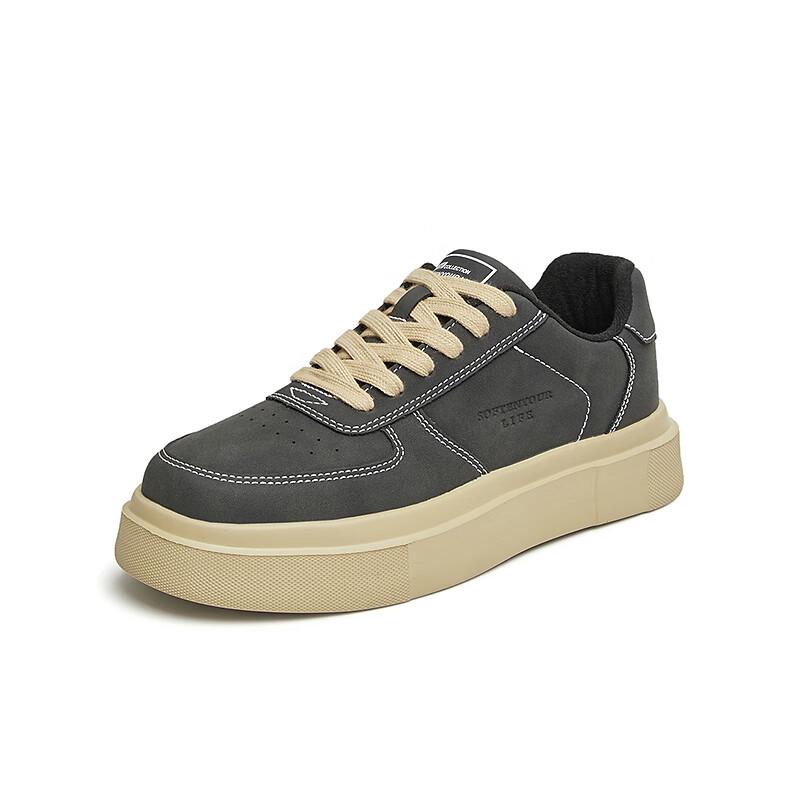 BESTO Men s Casual Thick-Soled Round-Toe Sneakers 42