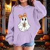 Kids Halloween Printed Hoodie, Loose Fit Casual Pullover for Boys Girls