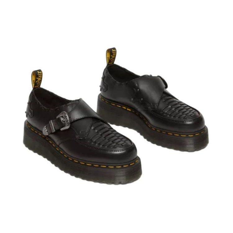 Dr. Martens Leather Fashion Comfortable Simple Low-Top Casual Shoes Unisex Casual Shoes Black 31680001