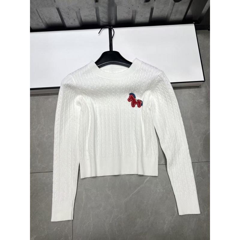 2026 Winter Solid Color Round Neck Knit Pullover Long Sleeve Casual Top