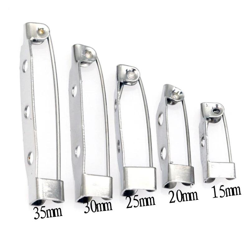 40Pcs Metal Brooch Pins Base Brooch 15/20/25/30/35/38/40mm Lock Back Safety Holder Findings for Jewelry Making Brooch DIY