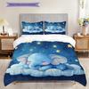 Elephant Pattern Bedding Quilt Set Quilt Cover Pillowcase Home Decoration Birthday Gift (1 * Duvet Cover + 2 * Pillowcase, Without Core)