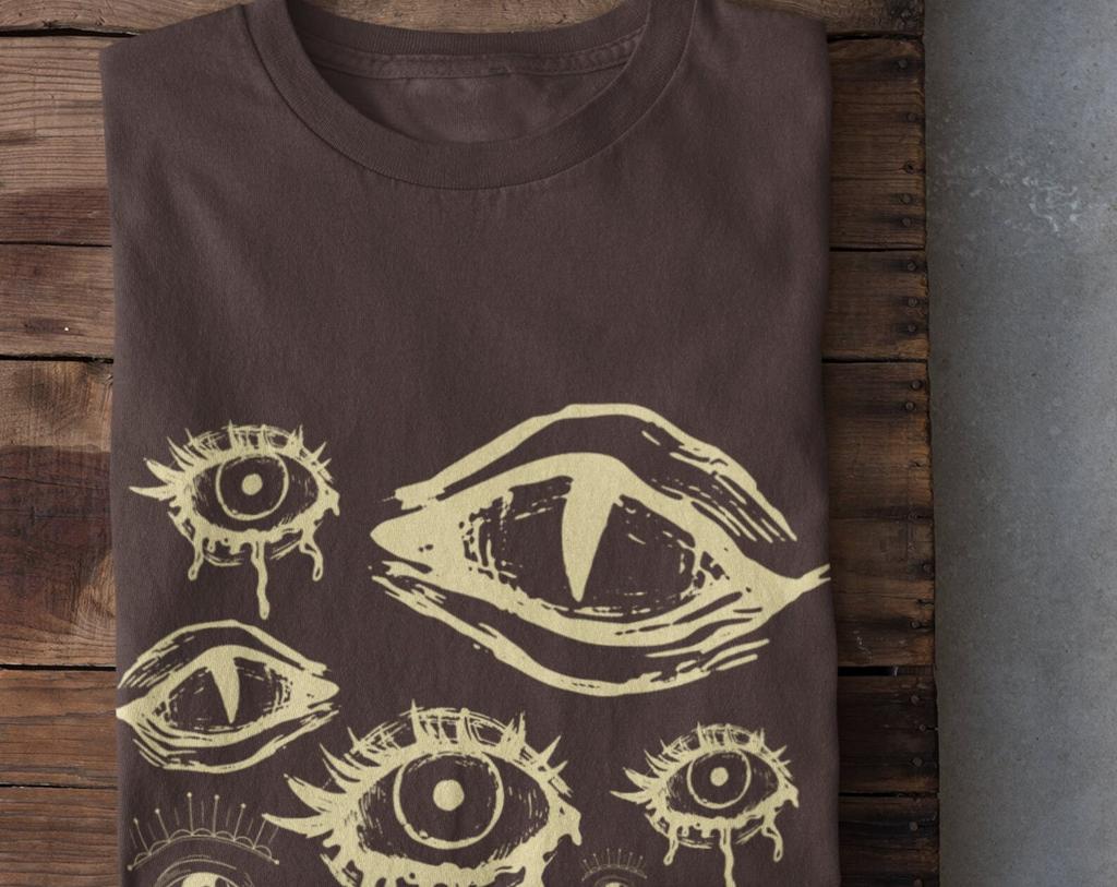 Alt Clothing Eyes Shirt, Grunge Clothing, Cottagecore Shirt, Dark Academia, Pastel Goth Clothing, Egirl Clothing, Kidcore Clothing,Mall Goth