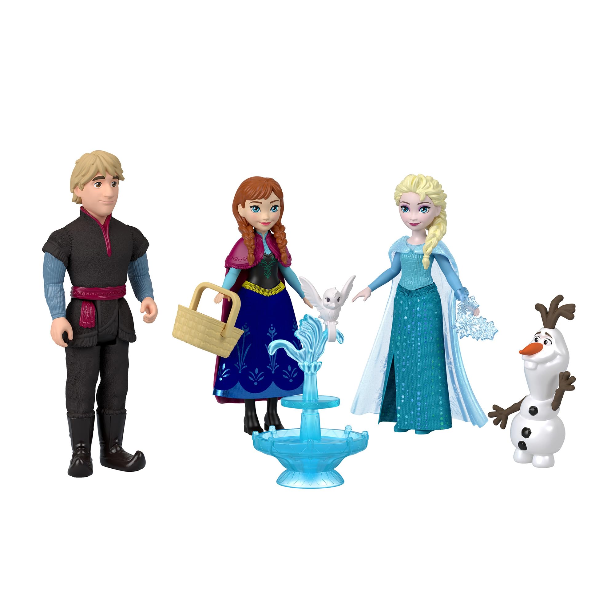 

Набор основных персонажей Disney «Холодное сердце» от Mattel (Мини-куклы) Набор для игры «Куклы-переодевалки и дом» с 3 мини-куклами и 1 Олафом - Возраст 3+ - Разноцветный JJP89