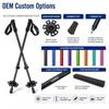 Zeroring Adjustable Snowshoe Ski Poles Carbon Composite Winter Hiking Poles With Large Snow Basket