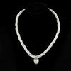 Women's Multi-layer Fried Dough Twists Collar Bone Winding Pearl Cross Short Necklace