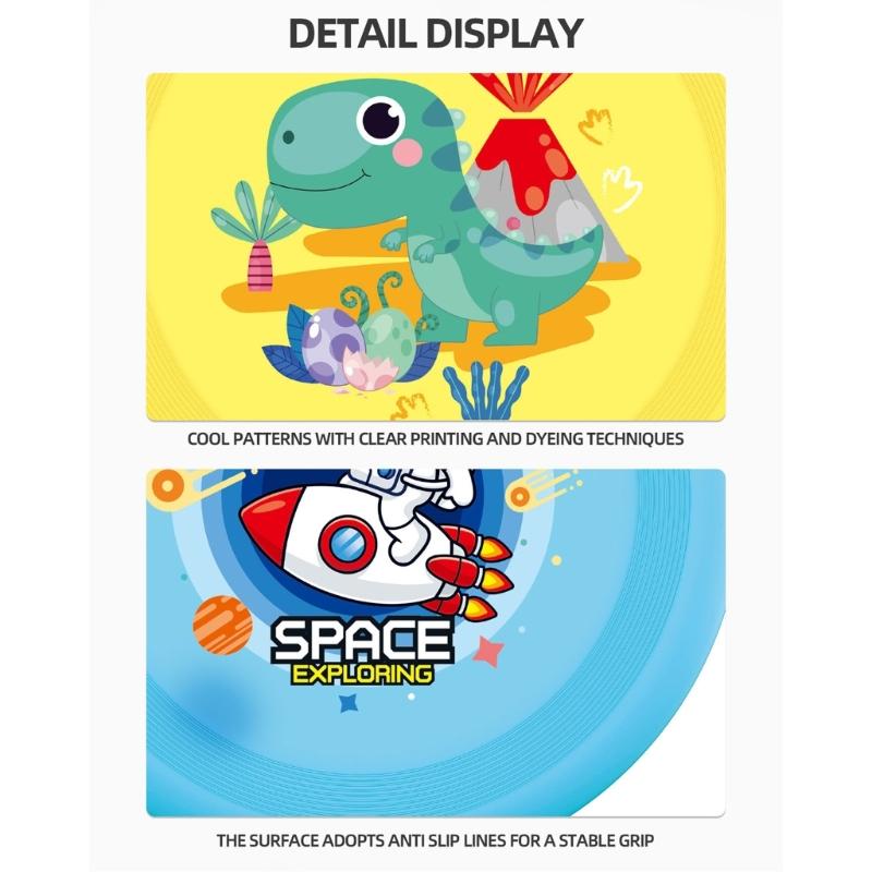 Soft Rubber Flying Disc Outdoor Parent Child Interactive Toy for Kids Hand Thrown Flying Saucer Backyard Party Toy