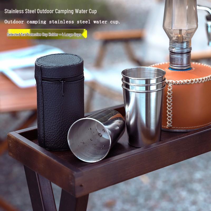 Stainless Steel Travel Wine & Coffee Cup Set - Medium Size, Portable for Outdoor Activities