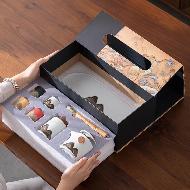 Thousand-Mile Rivers and Mountains Hand-painted Ceramic Tea Set