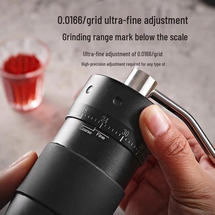 Stainless Steel Manual Coffee Grinder with External Adjustment and Seven-Star Ghost Teeth for Pour-Over Brewing