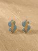 Vintage Gold Earrings For Women Cute Geometric Gold Plated Stainless Steel Trendy Colorful Summer Starfish Stud Earrings