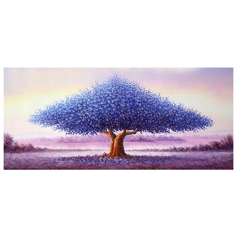 

Фиолетовый цветок, дерево, пейзаж, картина, скандинавский пейзаж, природа, картина маслом, напечатанная на холсте, настенная живопись, скандинавское украшение 20x40cm