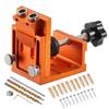 Pocket Hole Jig Kit, 12 Mm To 48 Mm Adjustable, Jig Pocket Hole System with Step Drill, Hex Wrench, Drill Stop Ring, Square Drive Bit, Plugs and