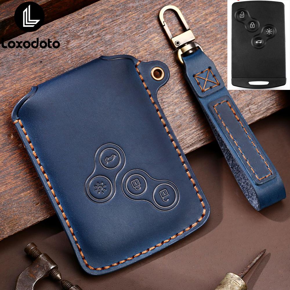 Leather Remote Case Key Cover Fobs Wallet for Renault Arkana Zoe 2020 Duster Clio 5 Espace Megane Kaptur Dacia Logan Captur 2021