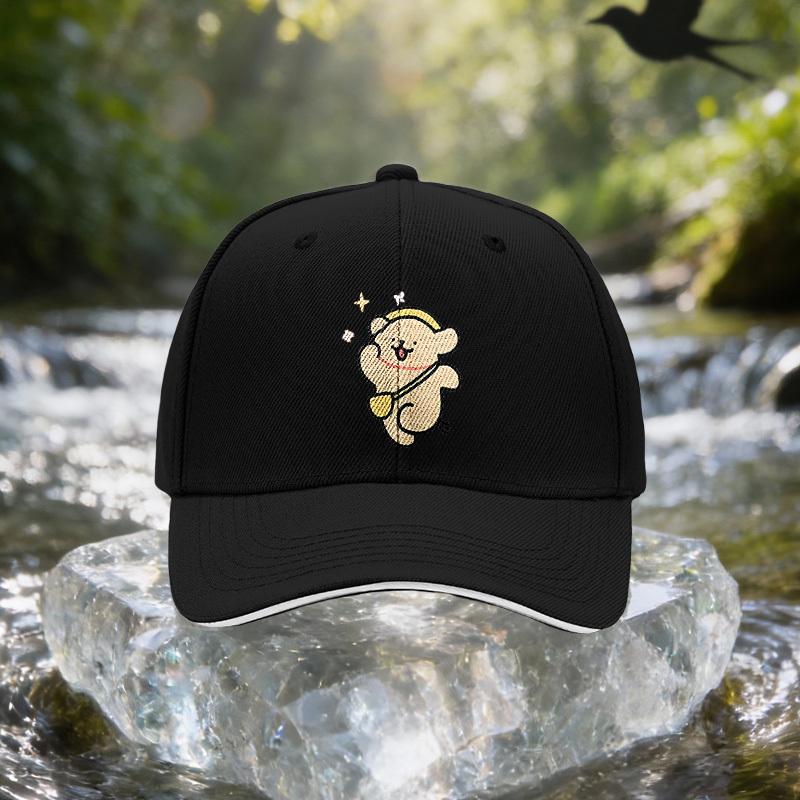 Cute Cartoon Bear Sandwich Baseball Cap, Unisex Easy Lightweight Adjustable Outdoor Sun Hat, Ideal Gift for Travel, Parties, Bir