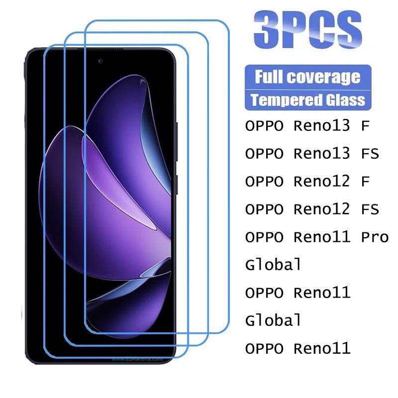 3 enheter herdet glass for OPPO Reno 13 FS F 13FS 13F 4G 5G 12 12FS 12F 11F 11 Pro Pro Pro global skjermbeskytter