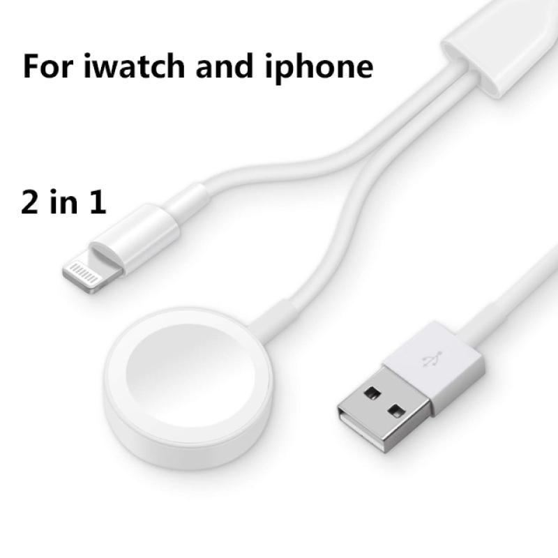 2 in 1 Wireless Charger for Apple Watch Series 1 2 3 4 USB Magnetic Charging Cable 3.3 feet/1meter