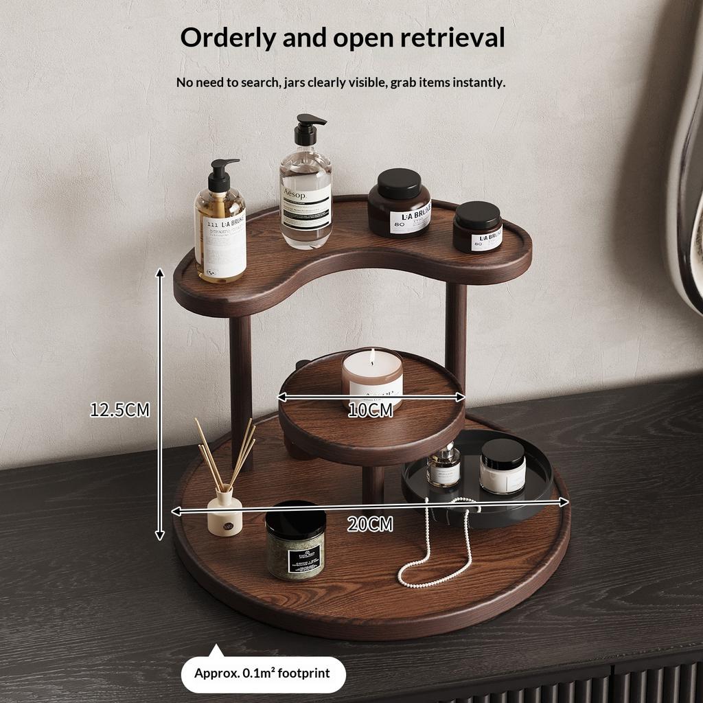 Multi Tier Countertop Organizer, Desktop Storage Rack for Cosmetics Skincare Perfume, 3 Tier Display Shelf for Bathroom Vanity