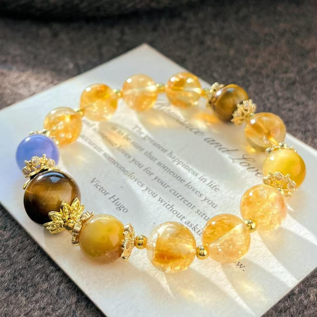 Maillard Style High Quality Natural Tiger S Eye Citrine Bracelet Bracelet