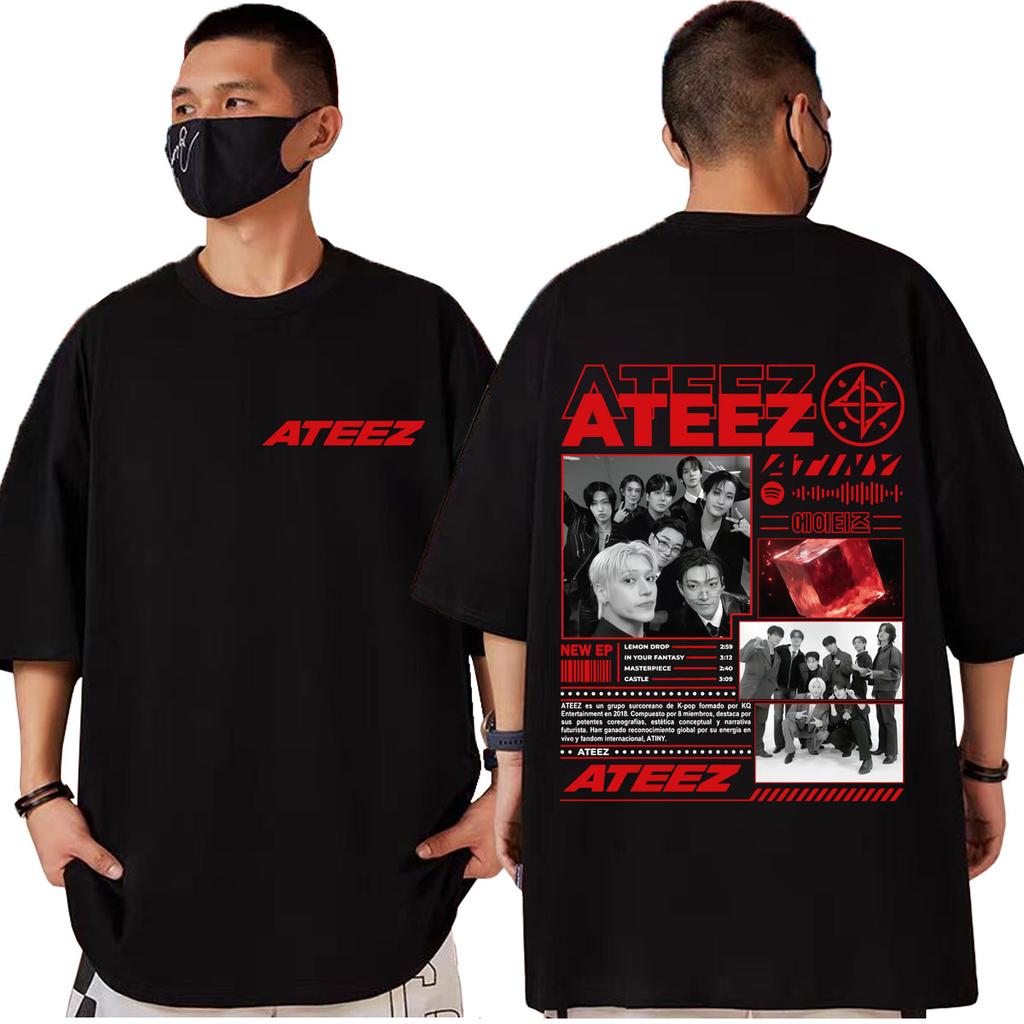 Korean Band ATEEZ Merch T Shirt Men Women Clothing High Quality Fashion Oversized Tshirt Summer Casual Short Sleeve Tshirts